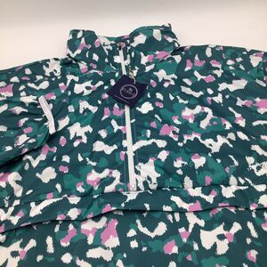 The Bubble Womens Poncho Lefty Hooded Jacket Green‎ Size Medium NWT